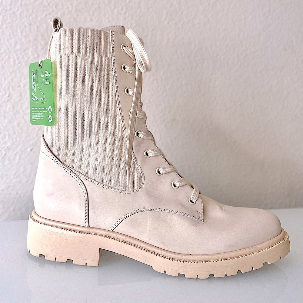 SAM EDELMAN “Lydell” Ivory Lug Sole Combat Boots - Picture 7 of 16